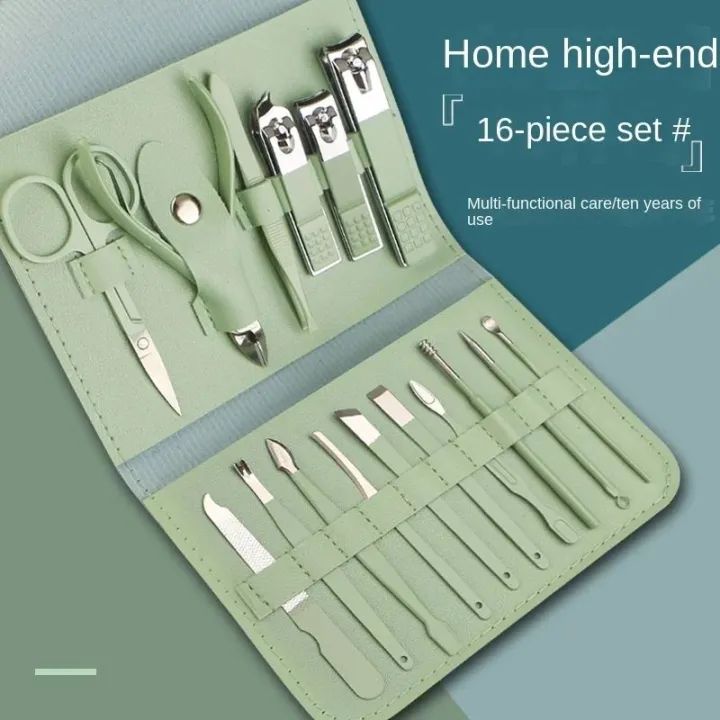 16-in-1 Professional Manicure & Pedicure Grooming Kit – Stainless Steel
