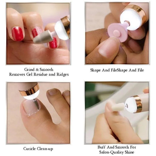 Rechargeable Electric Nail File & Drill Set – 5-in-1 Manicure & Pedicure Kit for Smooth, Shiny Nails